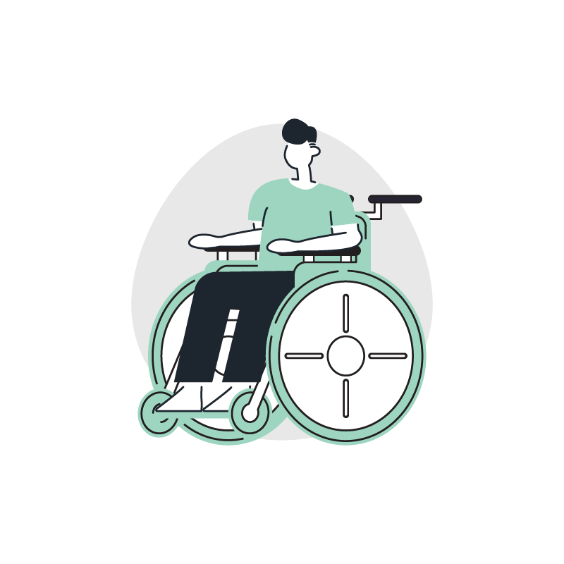 disabled man on a wheel chair